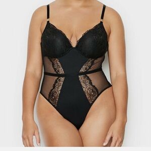 Victorias Secret. Black Lace  Bodysuit /lingerie. Small